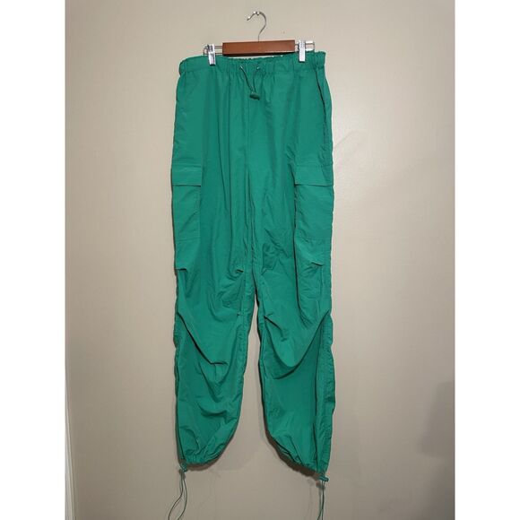 Love Tree Cargo Pants Womens Large Nylon Pockets Drawstring Green - Picture 3 of 5